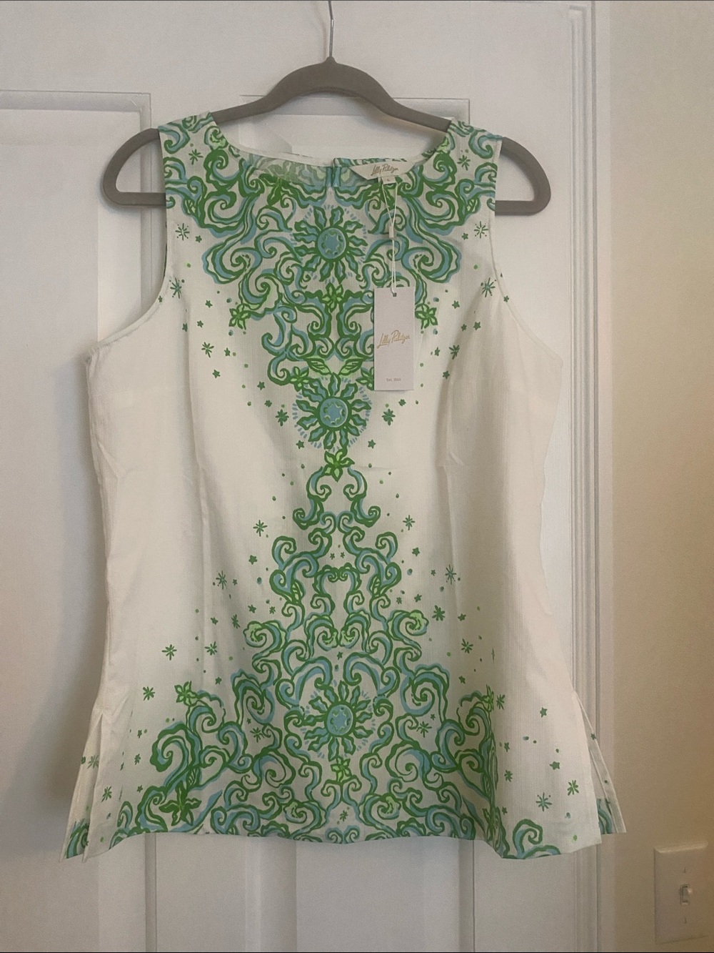 Lilly Pulitzer palmita tunic sol mates print green/light blue